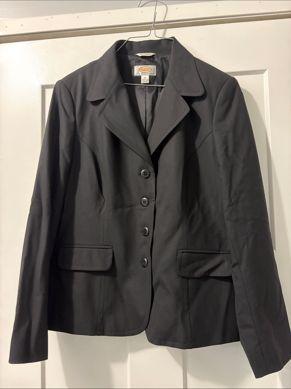 Talbots Black Single-Breasted Tailored Blazer